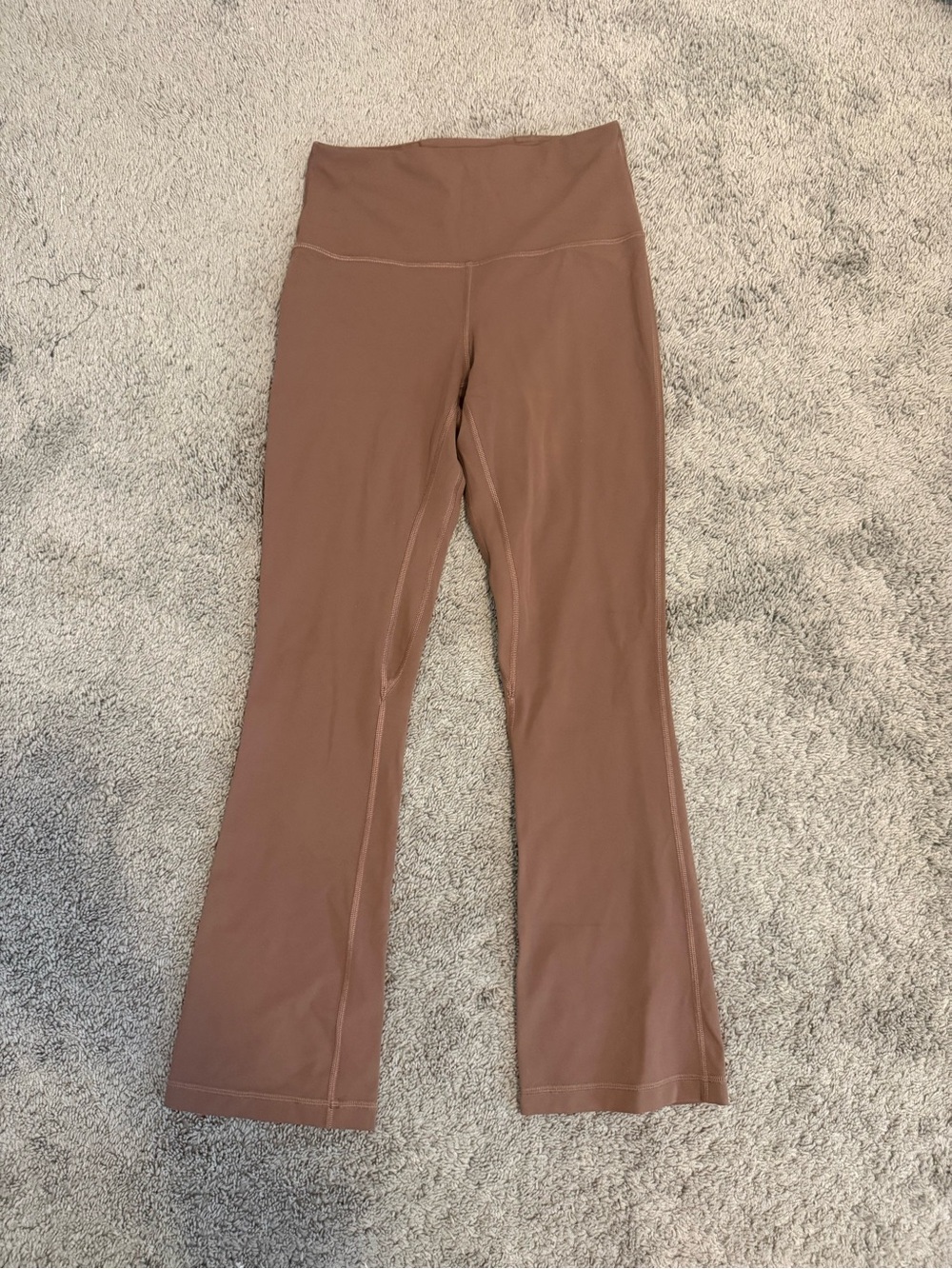 LULULEMON High-Waist Mauve Brown Flare Yoga Pants